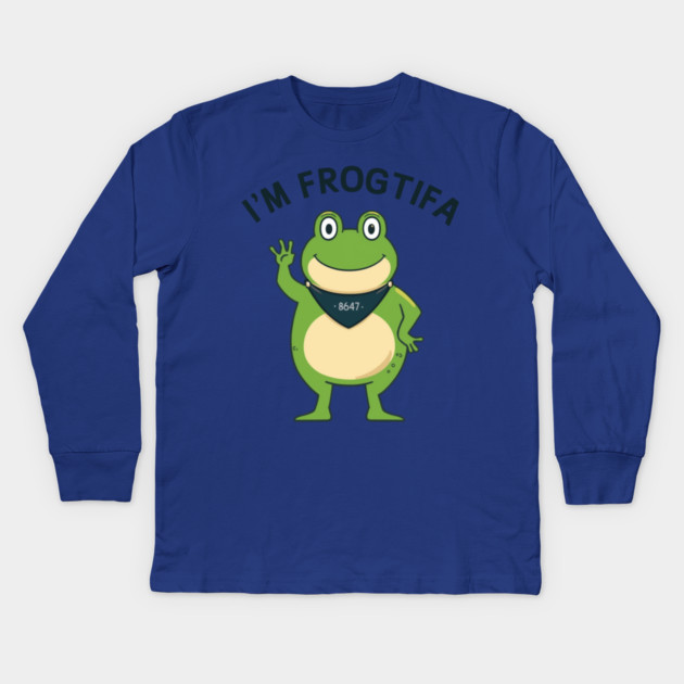 Portland-Frog Kids Long Sleeve T-Shirt by Creatifly Graphic Tees