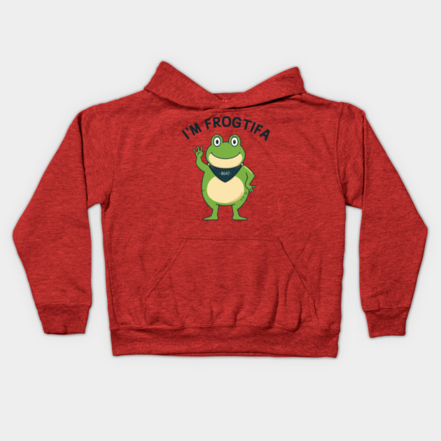 Portland-Frog Kids Hoodie by Creatifly Graphic Tees