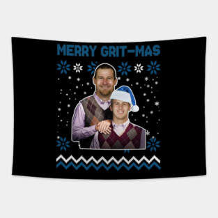 Dan Campbell & Jared Goff Step Brothers Merry Grit-Mas Detroit Football Ugly Tapestry