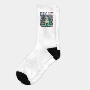 Thug Life Frog Funny Urban Street Meme For Cool And Playful Style Socks
