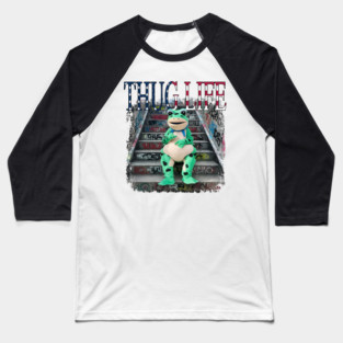 Thug Life Frog Funny Urban Street Meme For Cool And Playful Style Baseball T-Shirt