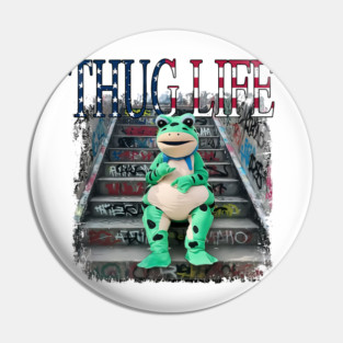 Thug Life Frog Funny Urban Street Meme For Cool And Playful Style Pin