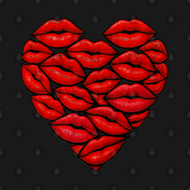 Red Lips Heart Shape Graphic by norhando