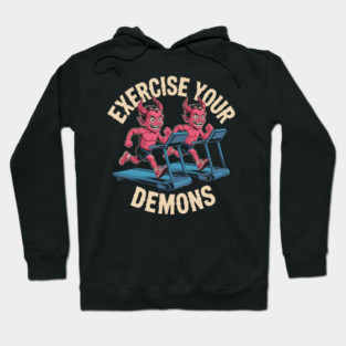 Exercise Your Demons – Funny Devil Gym Hoodie