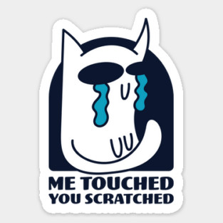 Sassy Crying Smiling Cat Sticker