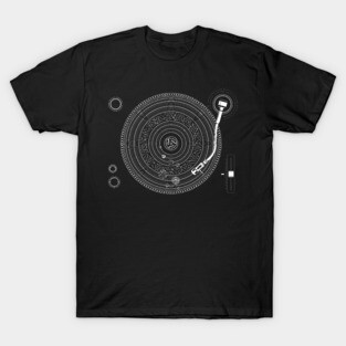 Space DJ print - Solar System Retro Turntable EDM graphic T-Shirt