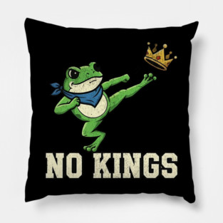 No Kings Portland Frog Protest Pillow