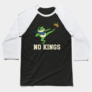No Kings Portland Frog Protest Baseball T-Shirt