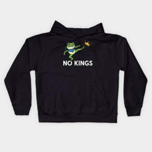 No-Kings–Funny-Frog-Protest-Portland-Activist Kids Hoodie