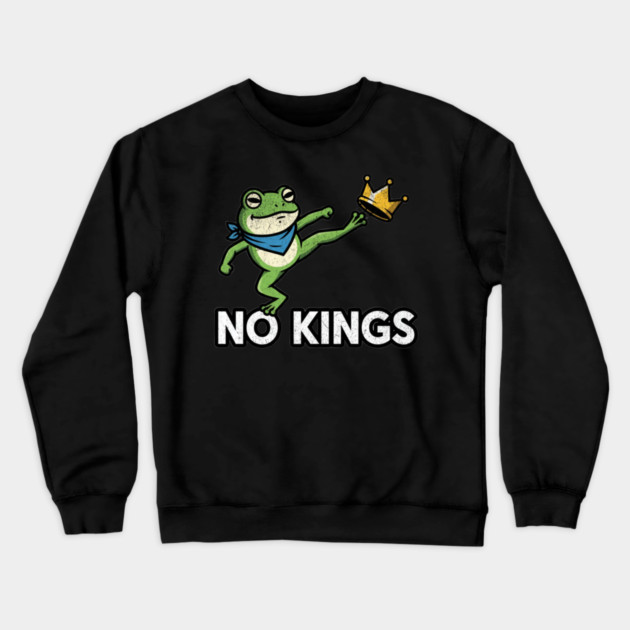 No-Kings–Funny-Frog-Protest-Portland-Activist Crewneck Sweatshirt by ArtistTee ⭐⭐⭐⭐⭐