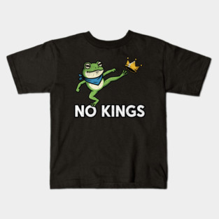 No-Kings–Funny-Frog-Protest-Portland-Activist Kids T-Shirt