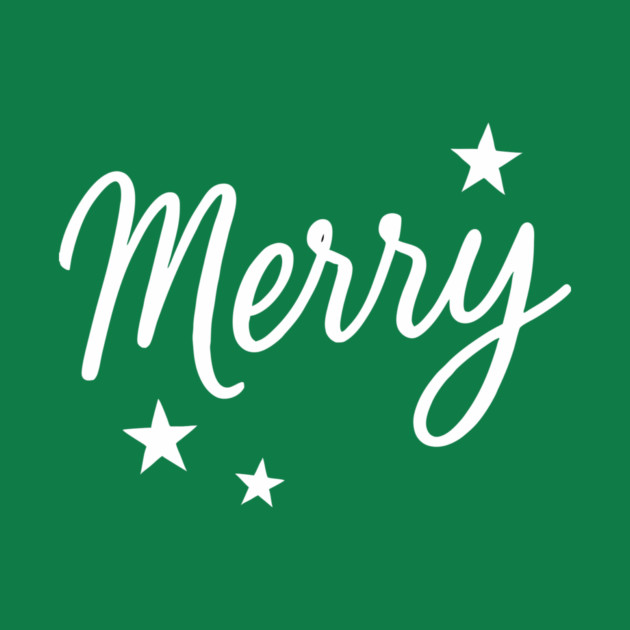 Merry – Minimal Christmas Script with Stars by DonWillisJrArt
