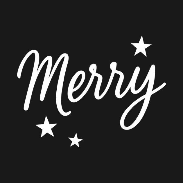 Merry – Minimal Christmas Script with Stars by DonWillisJrArt