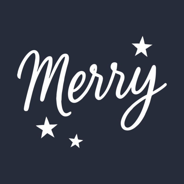Merry – Minimal Christmas Script with Stars by DonWillisJrArt