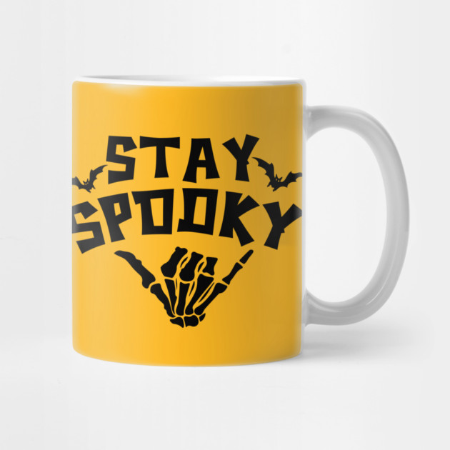 Stay Spooky Cute Skeleton Hand Halloween Design by Kathy Hawke