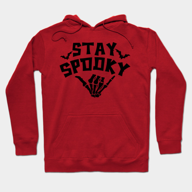 Stay Spooky Cute Skeleton Hand Halloween Design Hoodie by Kathy Hawke
