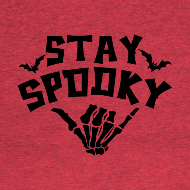 Stay Spooky Cute Skeleton Hand Halloween Design by Kathy Hawke