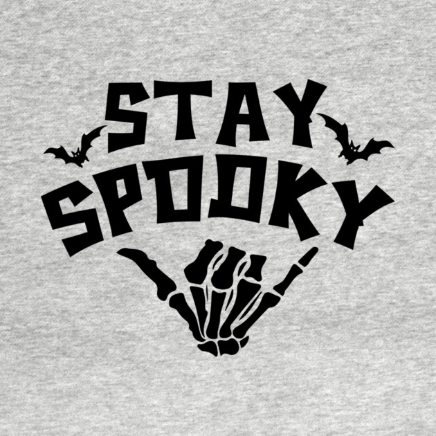 Stay Spooky Cute Skeleton Hand Halloween Design by Kathy Hawke