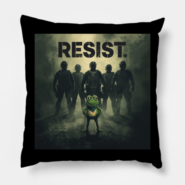 Portland-Frog Pillow by Creatifly Graphic Tees