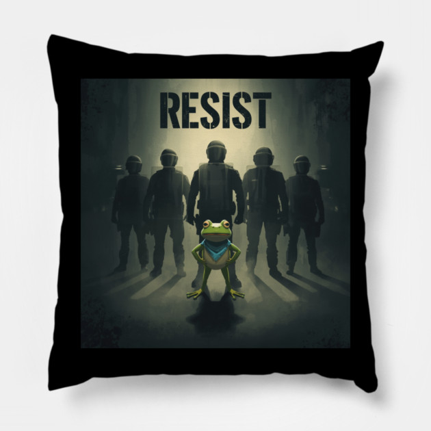 Portland-Frog Pillow by Creatifly Graphic Tees