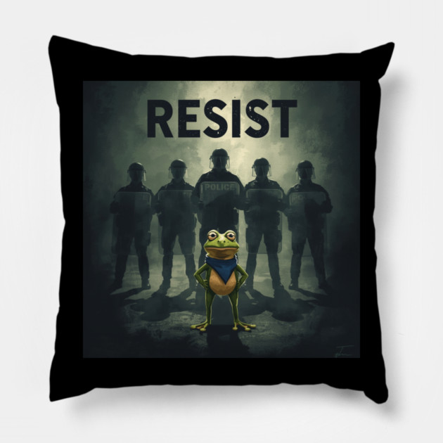 Portland-Frog Pillow by Creatifly Graphic Tees