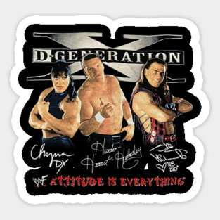 Shawn Michaels - Triple H - Chyna - DX - WWF Wrestling Sticker