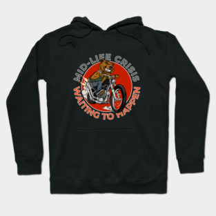 Two Wheels, One Mid-Life Crisis – Biker Bear Humor Hoodie