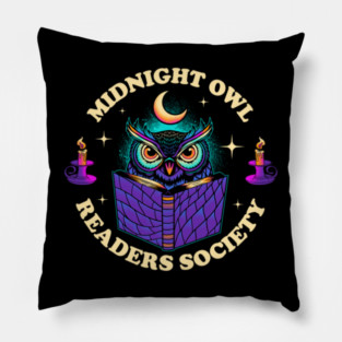 Midnight Owl Readers Society Pillow