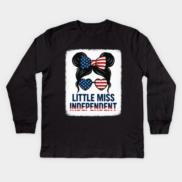 Little Miss Independent Kids Long Sleeve T-Shirt by norhando