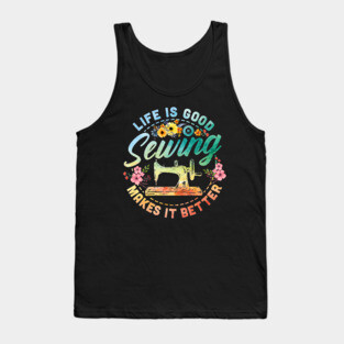 Funny Sewing Sewer Design Tank Top