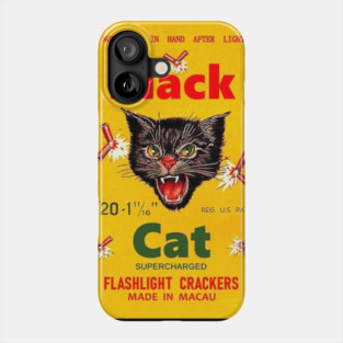 Vintage Black Cat Firecrackers Phone Case