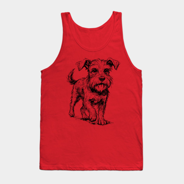 Expressive Schnauzer Dog Tank Top by DonWillisJrArt