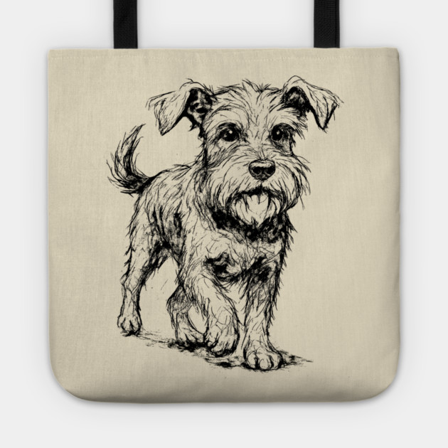 Expressive Schnauzer Dog Tote by DonWillisJrArt
