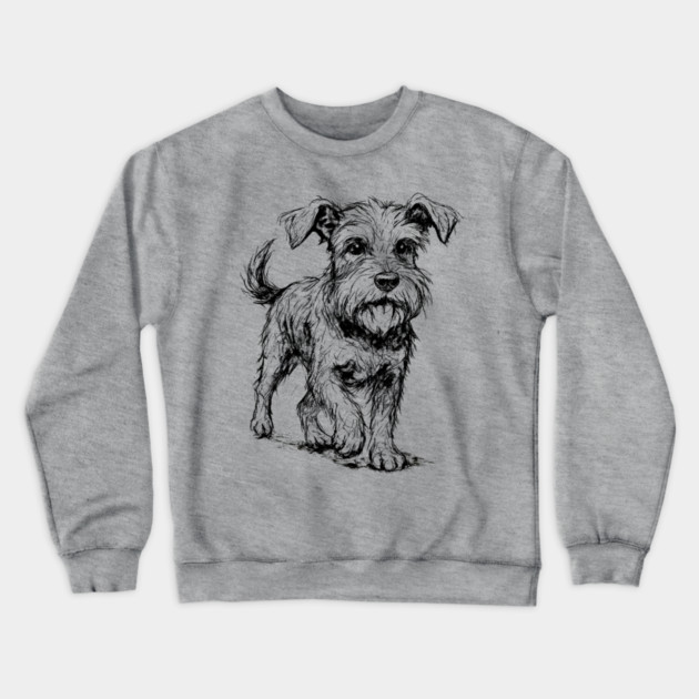 Expressive Schnauzer Dog Crewneck Sweatshirt by DonWillisJrArt