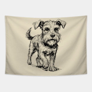 Expressive Schnauzer Dog Tapestry