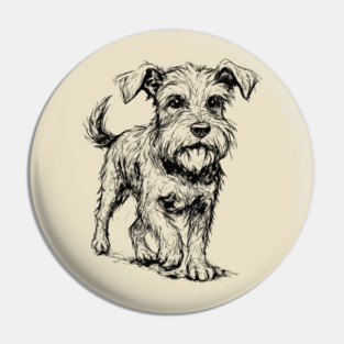 Expressive Schnauzer Dog Pin