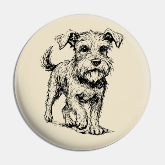 Expressive Schnauzer Dog Pin by DonWillisJrArt