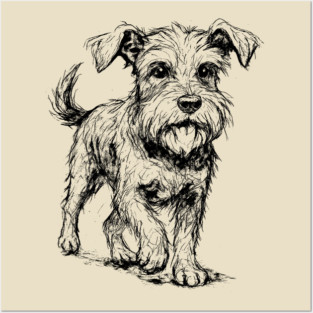 Expressive Schnauzer Dog Posters and Art