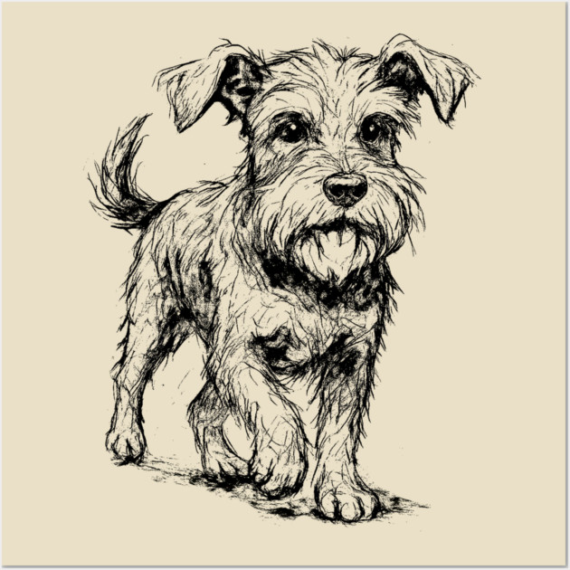 Expressive Schnauzer Dog Wall Art by DonWillisJrArt