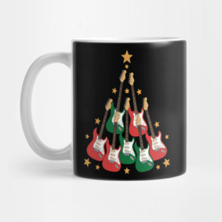 Cool Guitar Christmas Tree Guitar Lovers Mug
