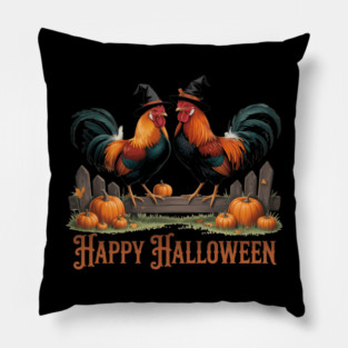Halloween Chicken Halloween Fall Junk Journal chicken wearing witch hats Pillow