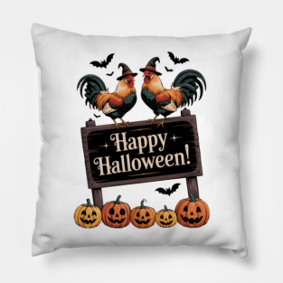 Halloween Chicken Halloween Fall Junk Journal Chicken Happy Halloween Pillow