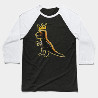 Basquiat Dark Ornate Crown Patch Baseball T-Shirt