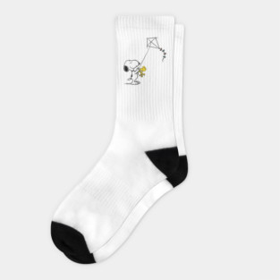 Snoopy and Woodstock Flying a Kite Socks