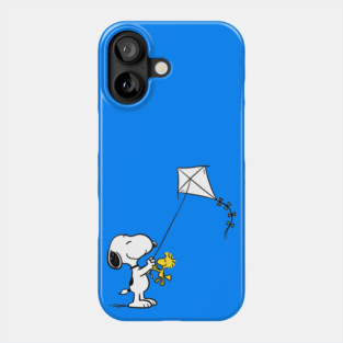 Snoopy and Woodstock Flying a Kite Phone Case