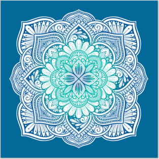 Splashing Waves Mandala Posters and Art