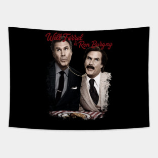 Will Ferrel & Ron Burgundy /// Comedy Duo Spaghetti Parody Tapestry