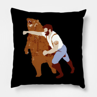 Guy Punching Bear Pillow