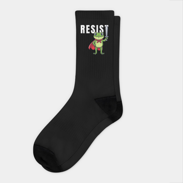 Resist-Frog Socks by Creatifly Graphic Tees