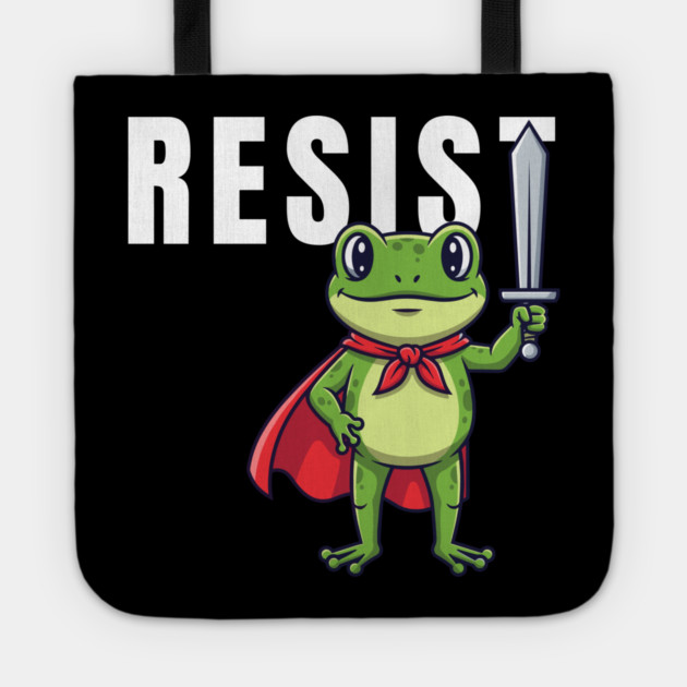 Resist-Frog Tote by Creatifly Graphic Tees